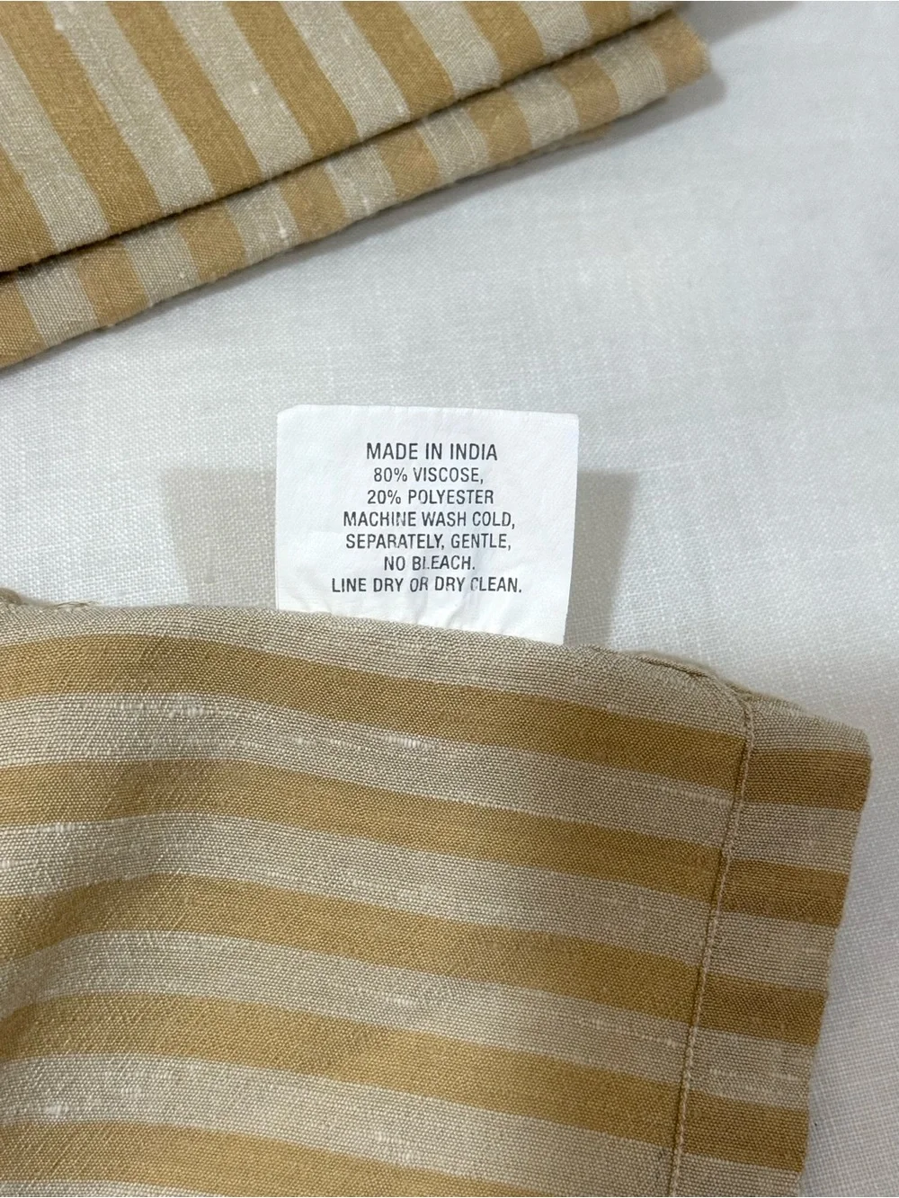 Vintage Crate&Barrel Striped Tan and Cream Napkins Set of 4